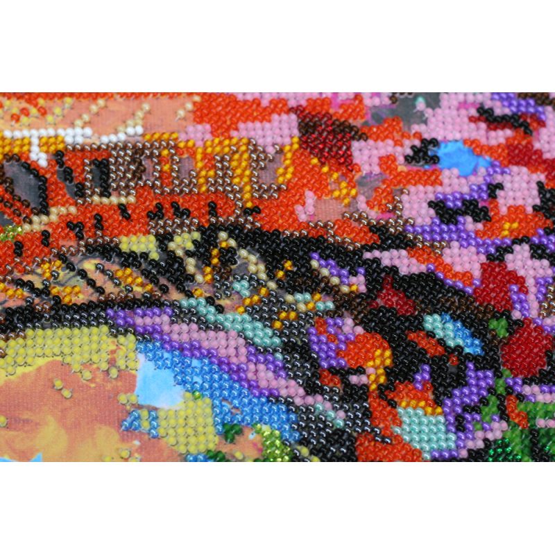 Bead Embroidery Kit on Art Canvas "In the colors of autumn"