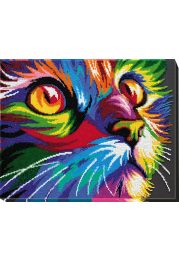 Bead Embroidery Kit on Art Canvas "Neon look"