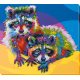 Bead Embroidery Kit on Art Canvas "Raccoons"