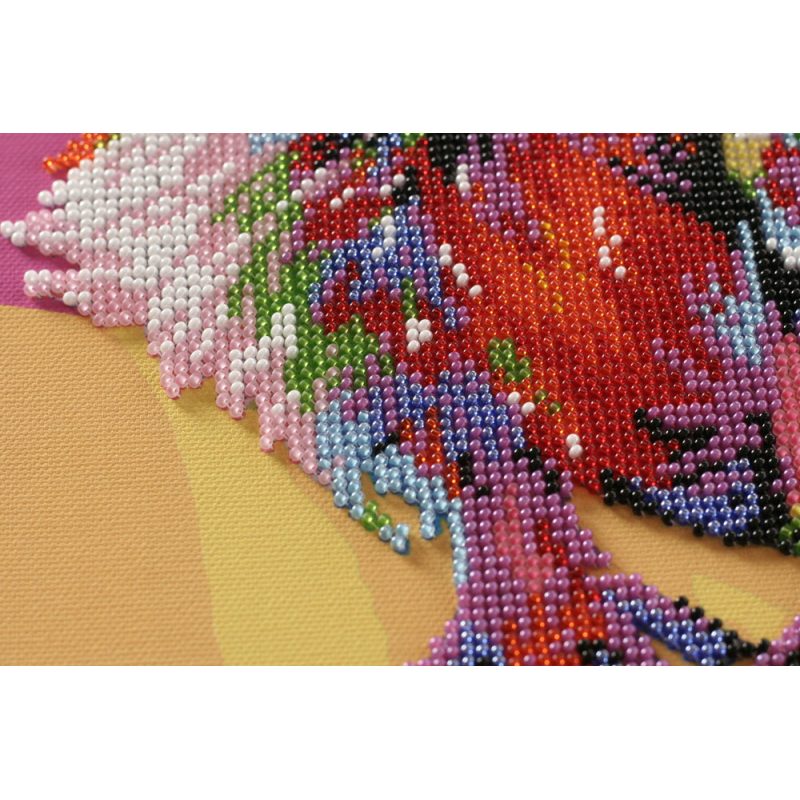 Bead Embroidery Kit on Art Canvas "Raccoons"
