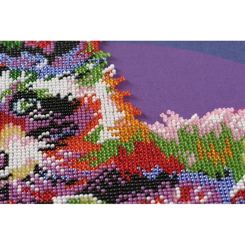 Bead Embroidery Kit on Art Canvas "Raccoons"