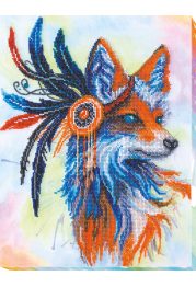 Bead Embroidery Kit on Art Canvas "Red fox"