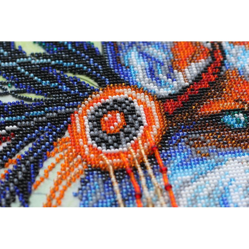 Bead Embroidery Kit on Art Canvas "Red fox"