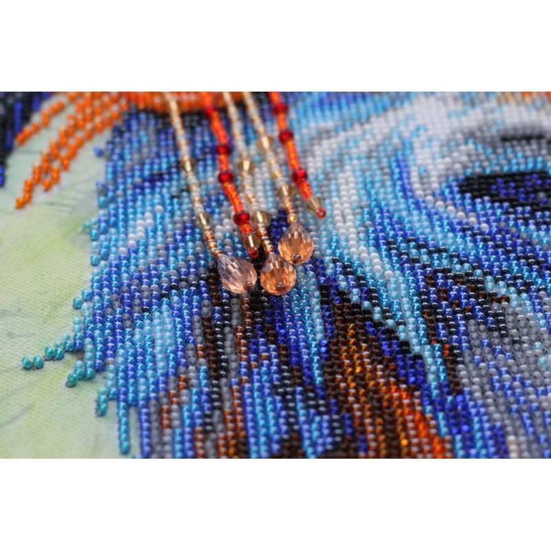 Bead Embroidery Kit on Art Canvas "Red fox"