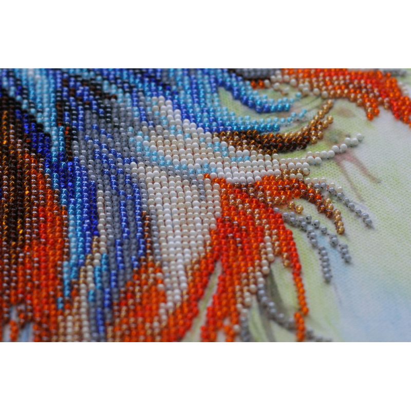 Bead Embroidery Kit on Art Canvas "Red fox"