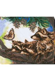 Bead Embroidery Kit on Art Canvas "Funny game"