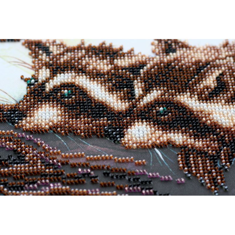 Bead Embroidery Kit on Art Canvas "Funny game"