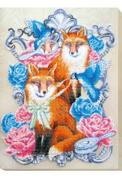 Bead Embroidery Kit on Art Canvas "Foxy holiday"