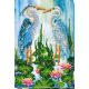 Bead Embroidery Kit on Art Canvas "Herons"