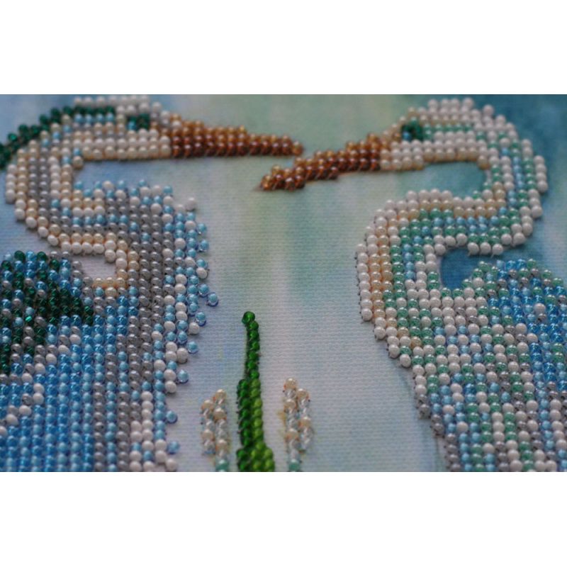 Bead Embroidery Kit on Art Canvas "Herons"