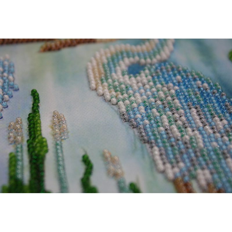 Bead Embroidery Kit on Art Canvas "Herons"