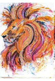 Bead Embroidery Kit on Art Canvas "Fire-maned lion"