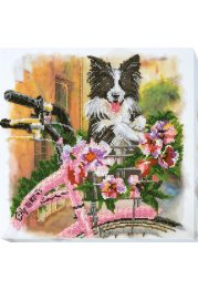 Bead Embroidery Kit on Art Canvas "Fascinating walk"