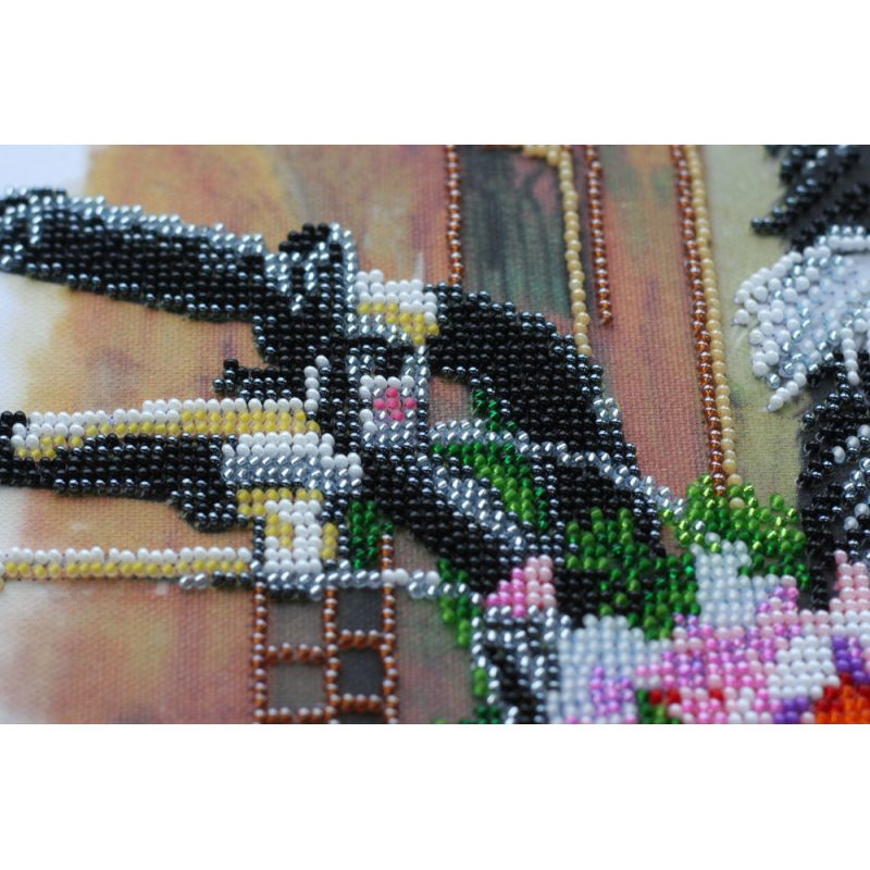 Bead Embroidery Kit on Art Canvas "Fascinating walk"