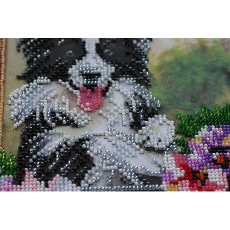 Bead Embroidery Kit on Art Canvas "Fascinating walk"