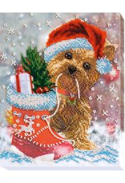 Bead Embroidery Kit on Art Canvas "New Year’s Miracle"