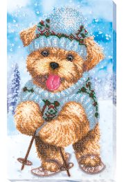 Bead Embroidery Kit on Art Canvas "Winter fun"
