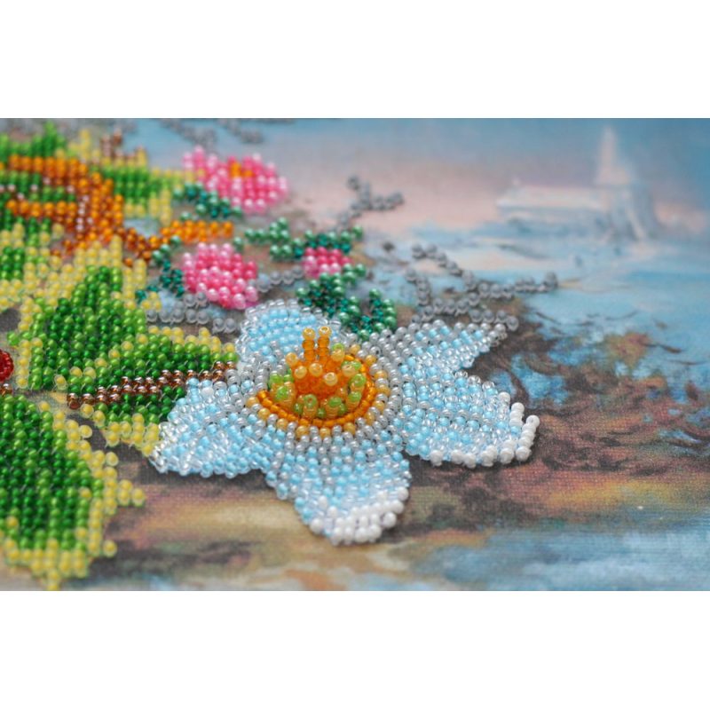 Bead Embroidery Kit on Art Canvas "Christmas bouquet"