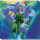 Bead Embroidery Kit on Art Canvas "Blue Poppies"