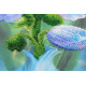 Bead Embroidery Kit on Art Canvas "Blue Poppies"