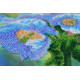 Bead Embroidery Kit on Art Canvas "Blue Poppies"