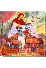 Bead Embroidery Kit on Art Canvas "Light holiday of the Cover of the Virgin"