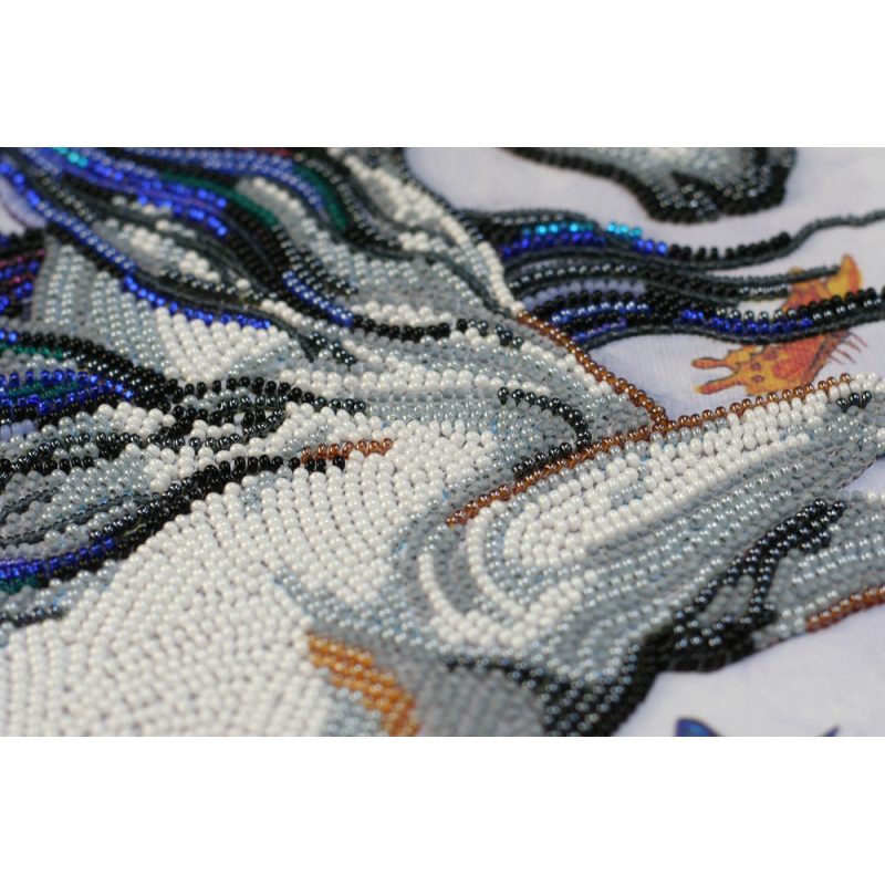 Bead Embroidery Kit on Art Canvas "Unicorn"