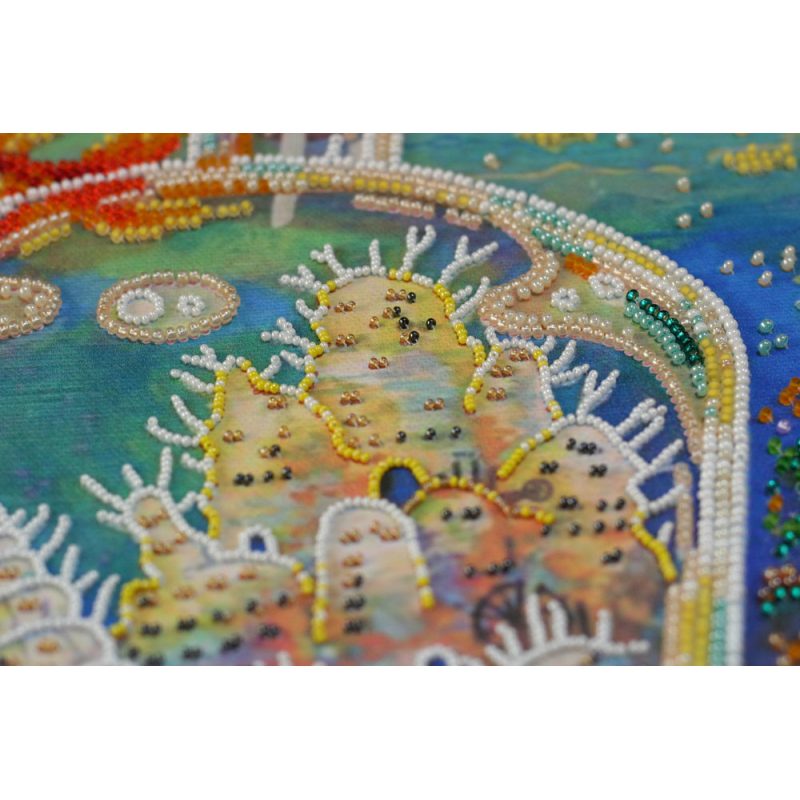 Bead Embroidery Kit on Art Canvas "Wonder-city"