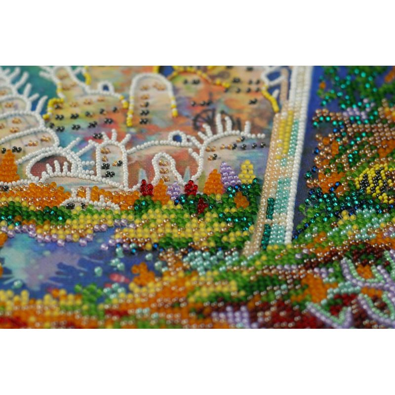 Bead Embroidery Kit on Art Canvas "Wonder-city"