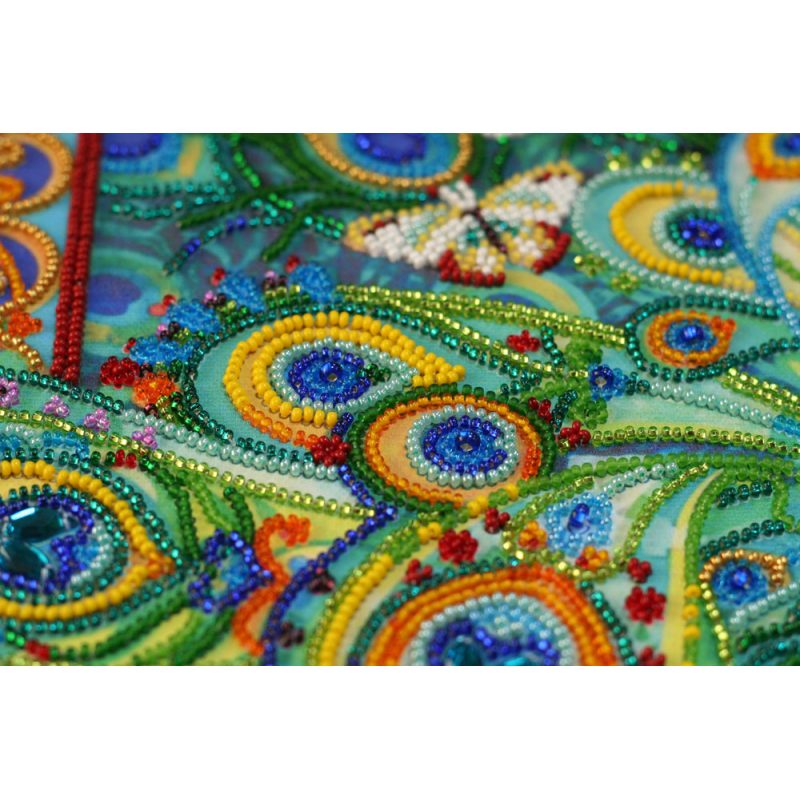Bead Embroidery Kit on Art Canvas "Motley fan"