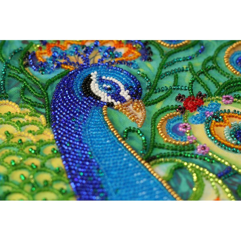 Bead Embroidery Kit on Art Canvas "Motley fan"