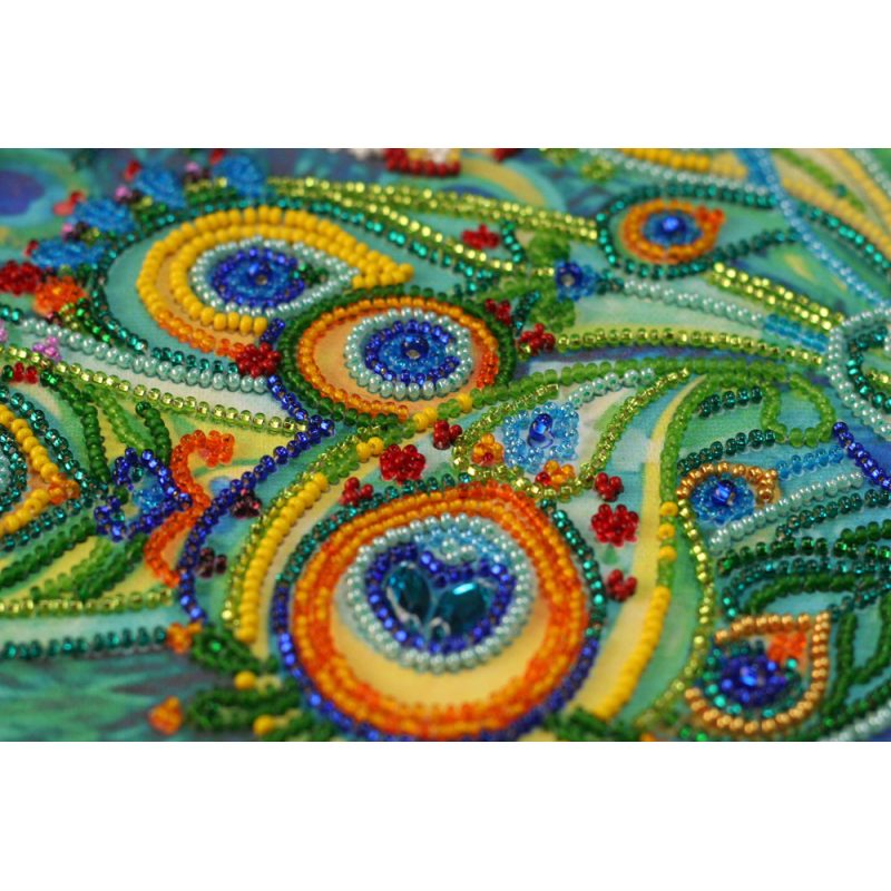 Bead Embroidery Kit on Art Canvas "Motley fan"