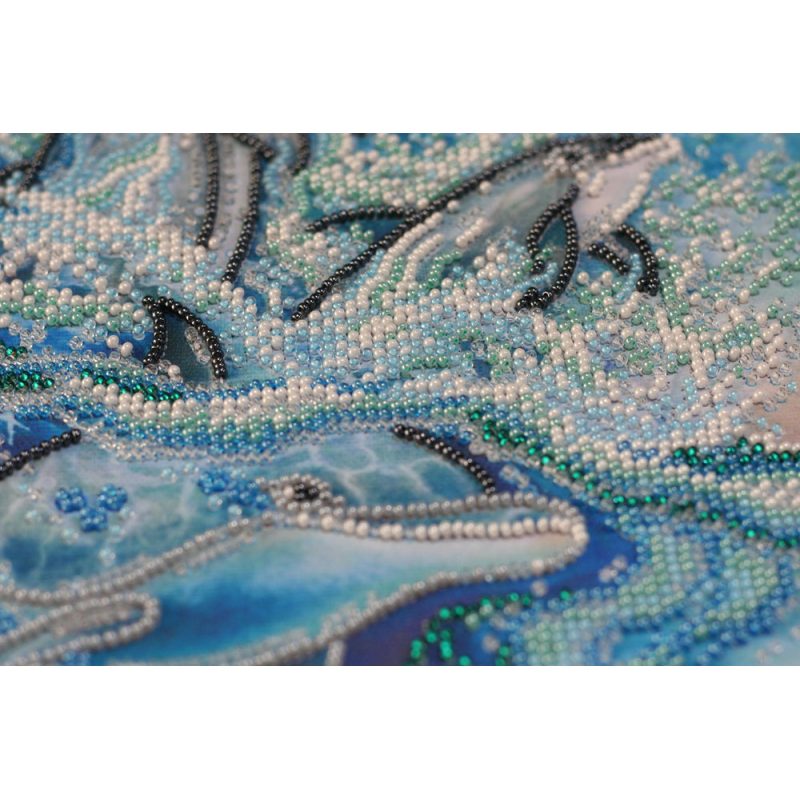 Bead Embroidery Kit on Art Canvas "Ploughing"