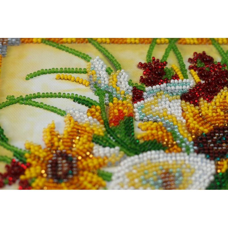 Bead Embroidery Kit on Art Canvas "Heat of summer"