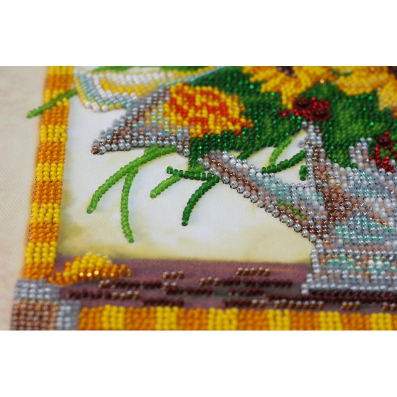 Bead Embroidery Kit on Art Canvas "Heat of summer"