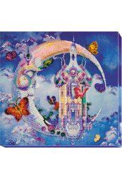 Bead Embroidery Kit on Art Canvas "Face of the moon"