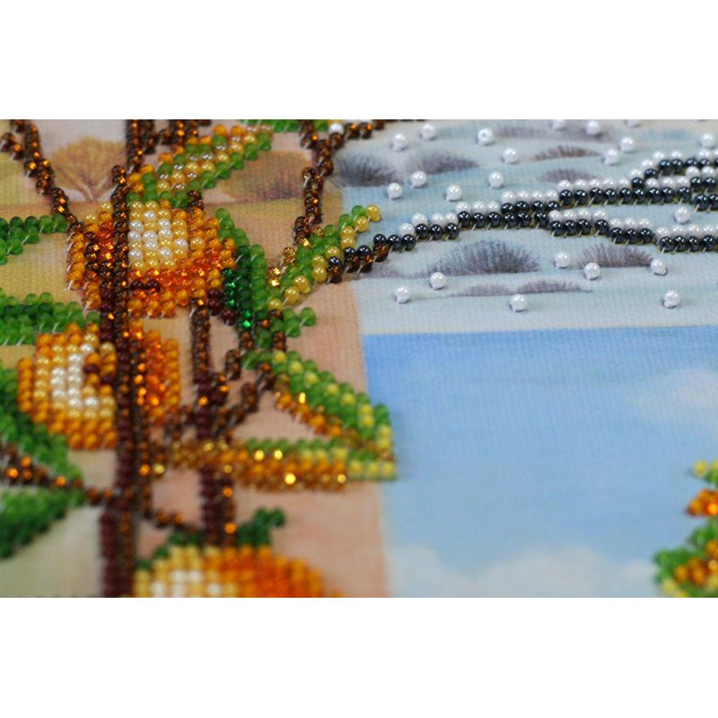 Bead Embroidery Kit on Art Canvas "Caravan of seasons"
