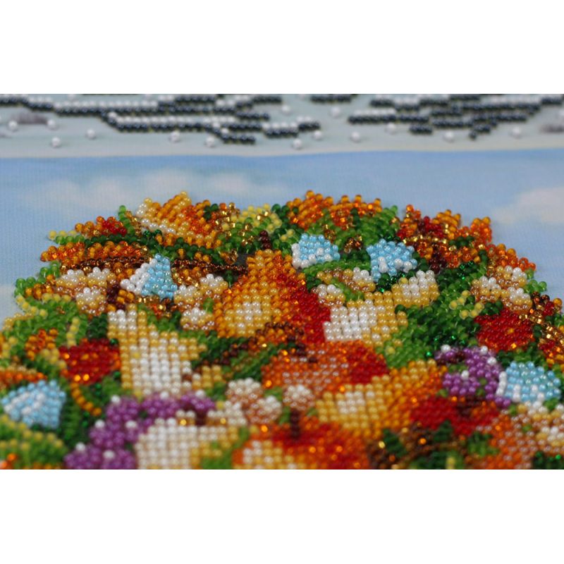 Bead Embroidery Kit on Art Canvas "Caravan of seasons"