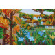 Bead Embroidery Kit on Art Canvas "Caravan of seasons"