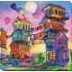 Bead Embroidery Kit on Art Canvas "Under the colored skies"