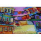 Bead Embroidery Kit on Art Canvas "Under the colored skies"