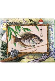 Bead Embroidery Kit on Art Canvas "Successful fishing"