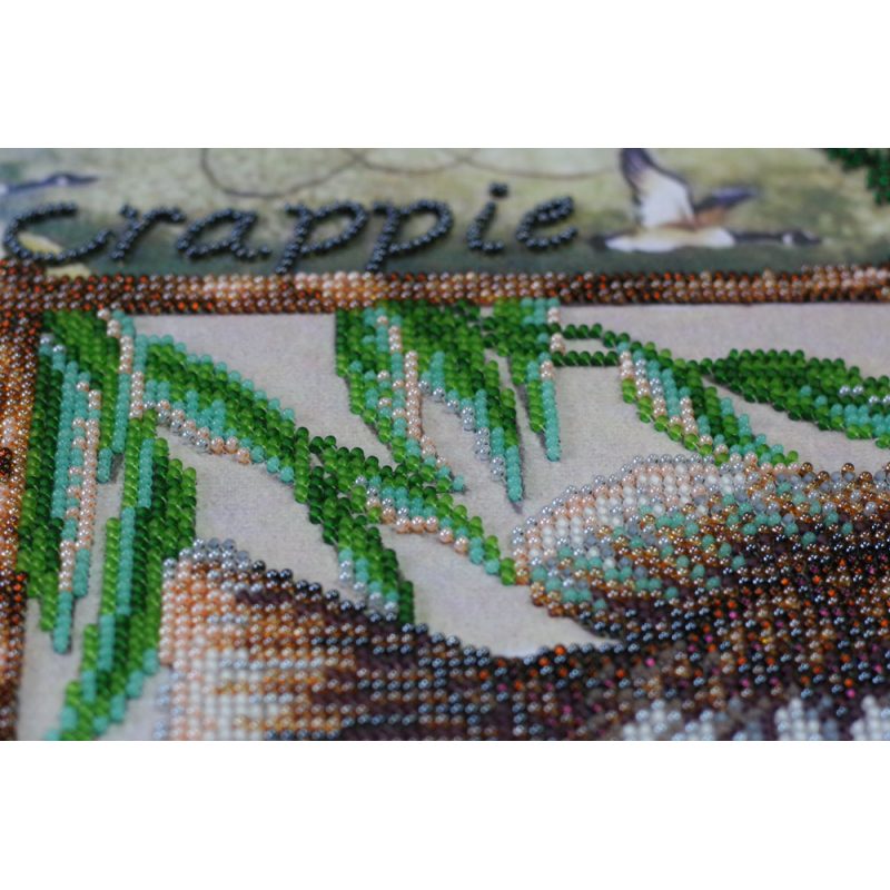 Bead Embroidery Kit on Art Canvas "Successful fishing"