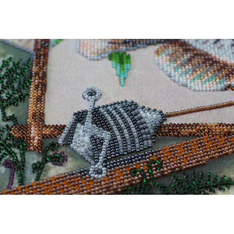 Bead Embroidery Kit on Art Canvas "Successful fishing"
