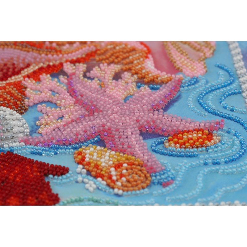 Bead Embroidery Kit on Art Canvas "Azure coast"