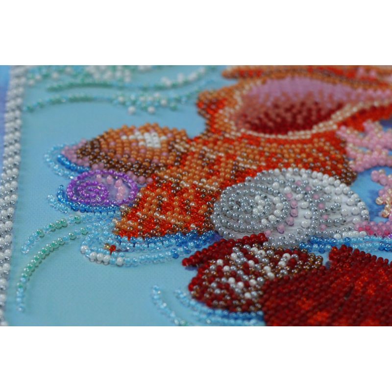 Bead Embroidery Kit on Art Canvas "Azure coast"
