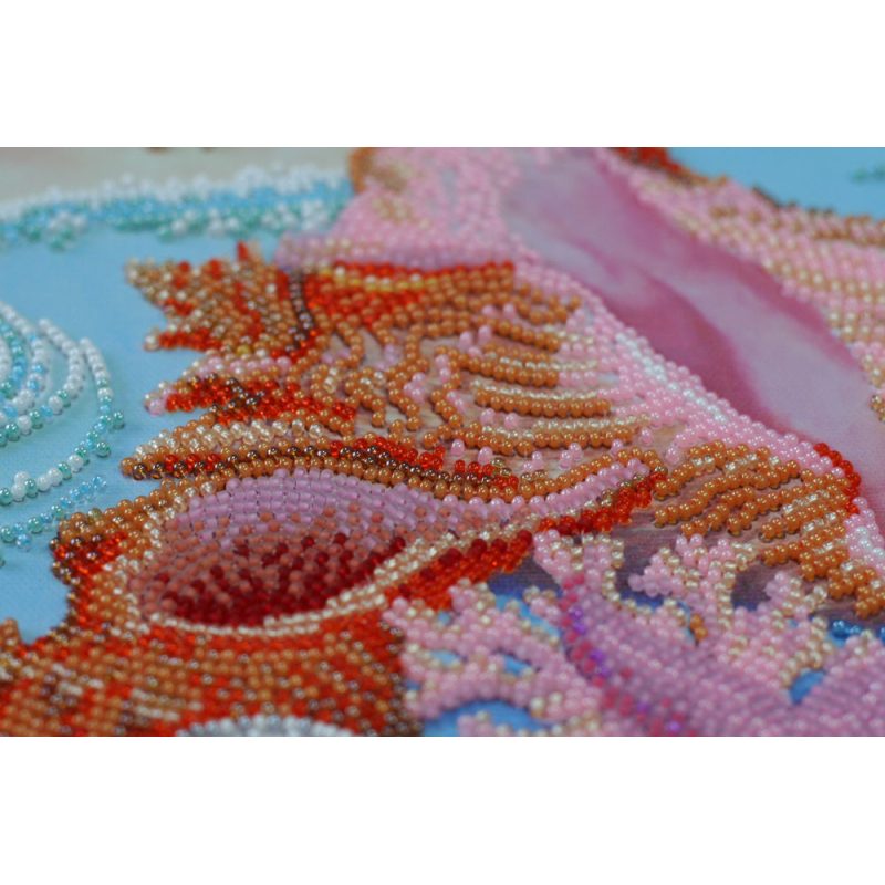 Bead Embroidery Kit on Art Canvas "Azure coast"