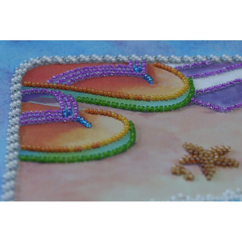 Bead Embroidery Kit on Art Canvas "Azure coast"