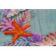 Bead Embroidery Kit on Art Canvas "Wreath of shells"