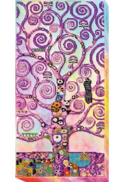 Bead Embroidery Kit on Art Canvas "Spring tree of life"